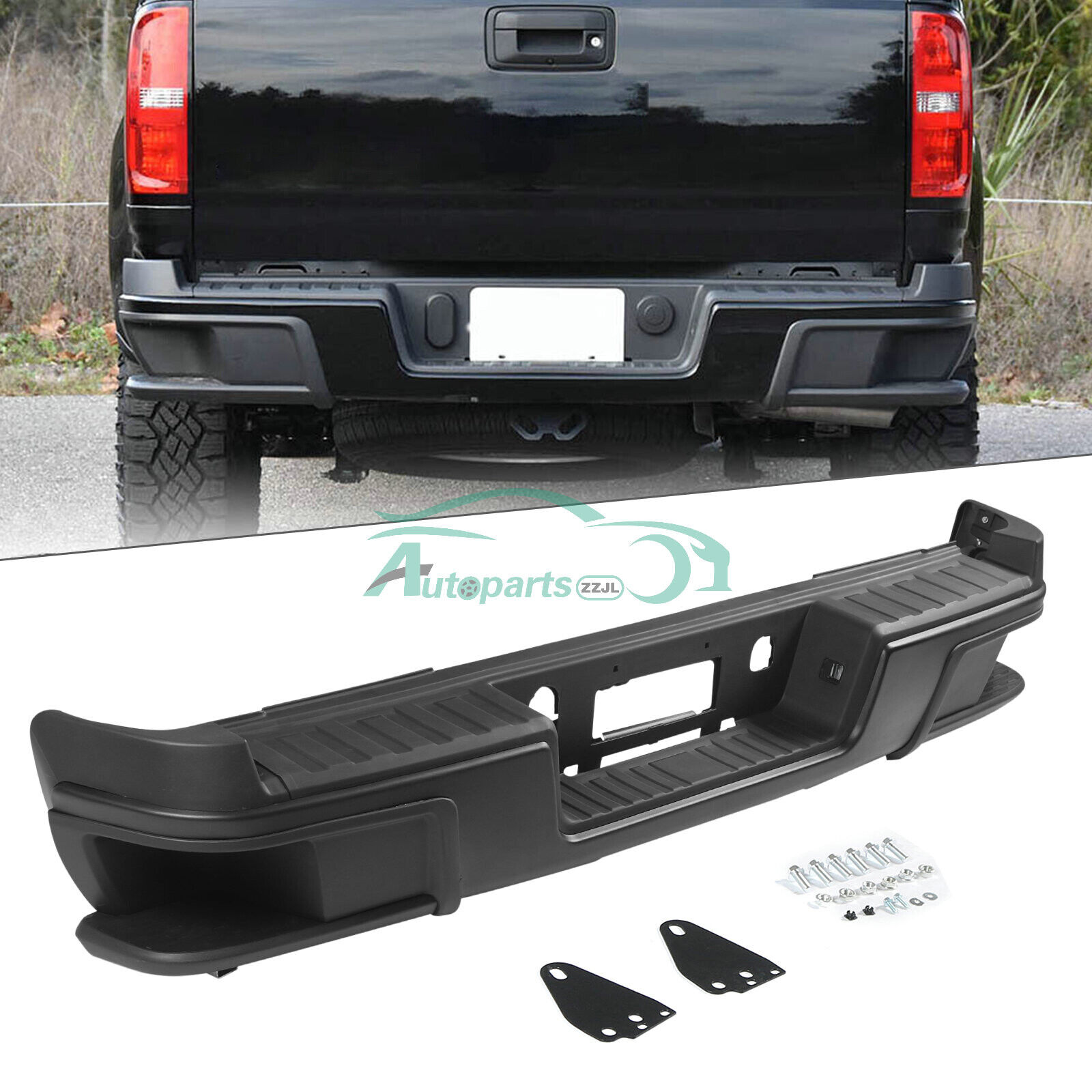 US STOCK Rear Step Bumper Assembly for 2015-2022 Chevy Colorado GMC Canyon Black