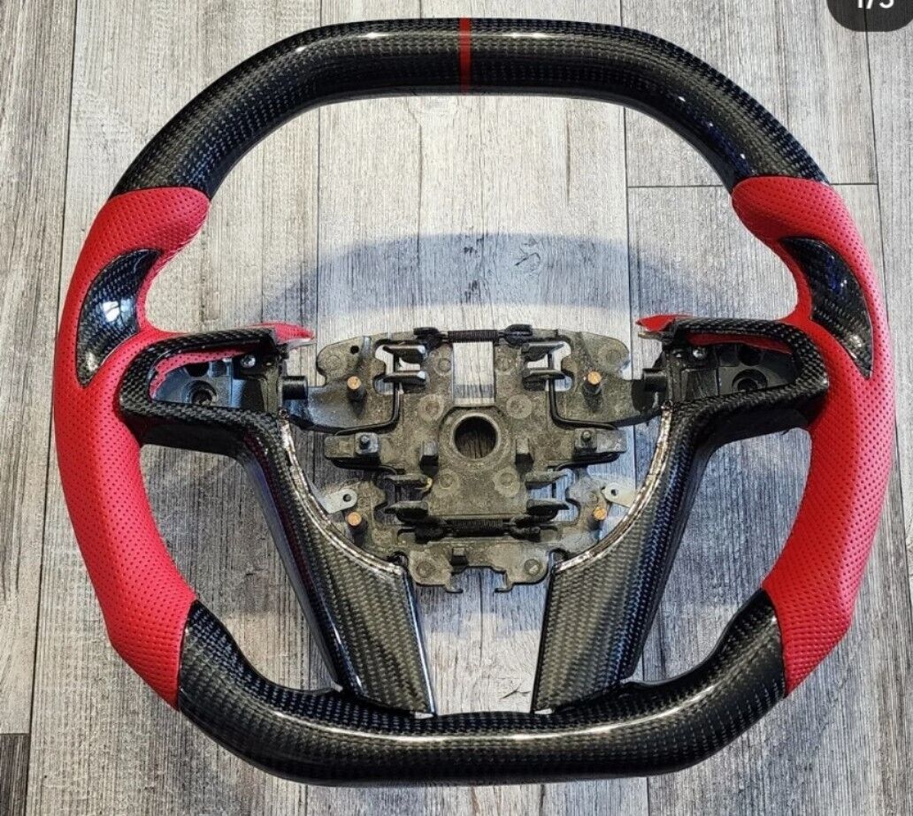 NEW Carbon Fiber Flat Steering Wheel Fits Pontiac G8 GXP 2008 2009 Red leather