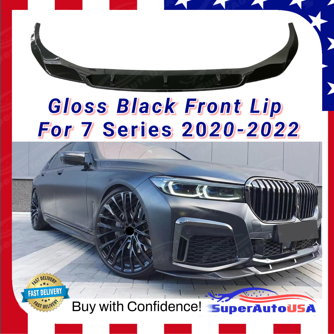 Fits BMW 7 Series 2020-2022 G12 740i M760Li Gloss Black Bumper Front Lip Spoiler