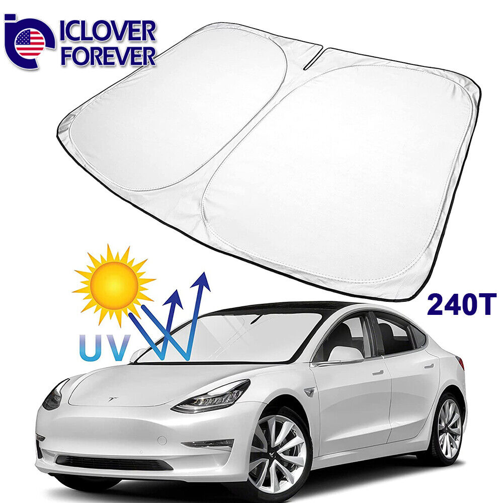 For Tesla Model Y/3 Windshield Sun Shade Front Cover UV Visor Sunshade Foldable
