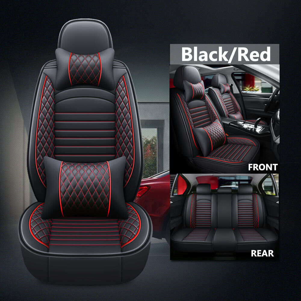 For Toyota Camry Car Seat Covers Solid Leather Front Rear Full Protector Cushion