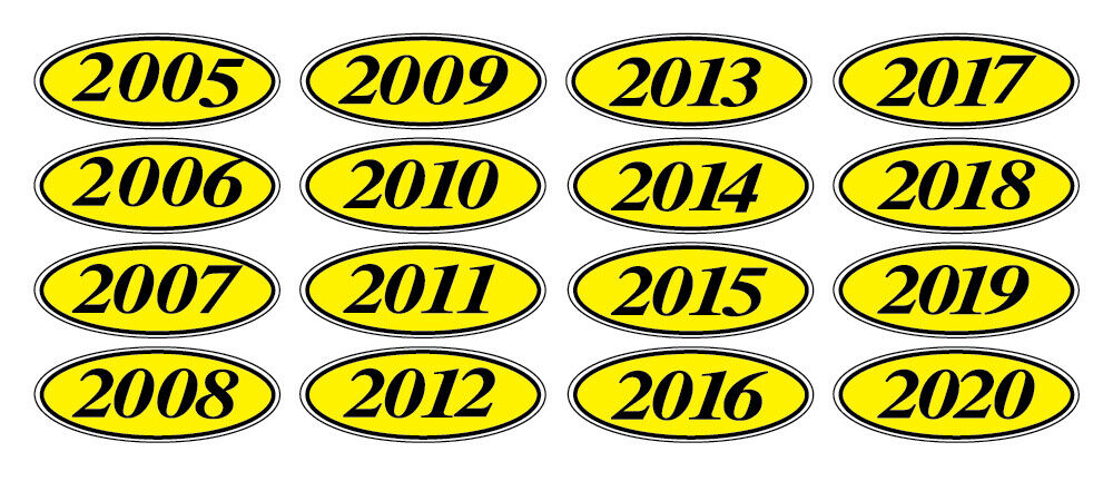 EZ-Line Car Dealer Oval Model Year Stickers Large Windshield Stickers Black 