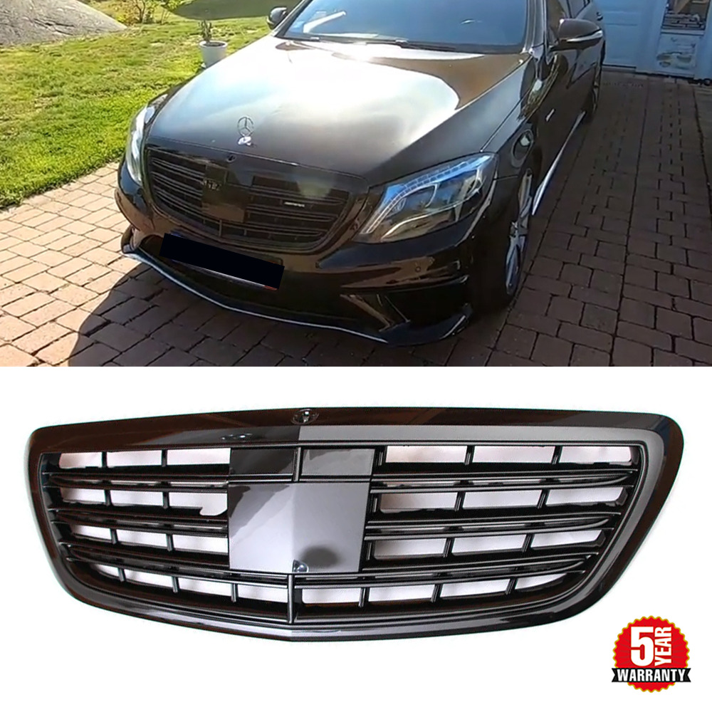 Gloss Black Grille Grill Fits Mercedes Benz W222 S450 S500 S550 S550 2014-20 ACC