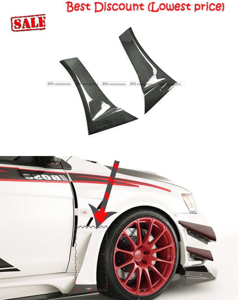 New 2Pcs Carbon Wide Ver Side Air Panel Extension For Mitsubishi EVO 10 VSStyle