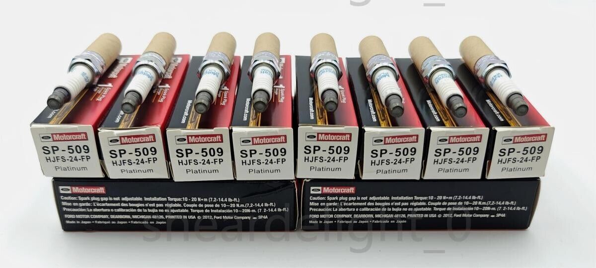 8X OEM SP-509 HJFS-24FP PLATINUM Spark Plugs For 2008-2017 Ford 4.6L 5.4L 6.8L