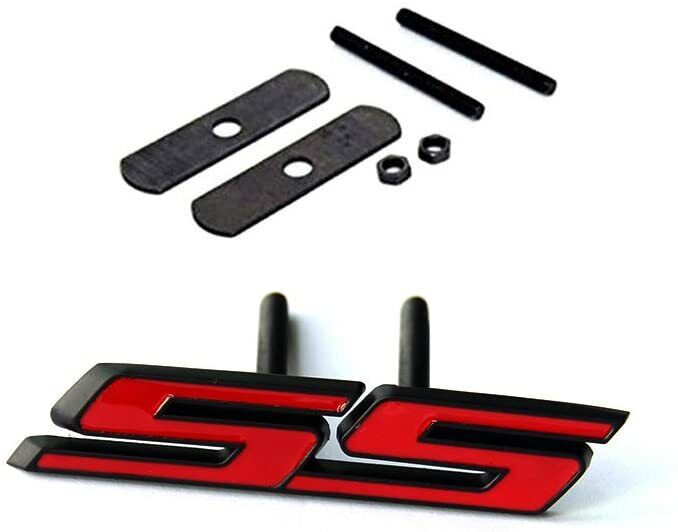 1pc OEM Grille Ss Emblem 3D Badge for Camaro Ss Chevy Sierra Black Red