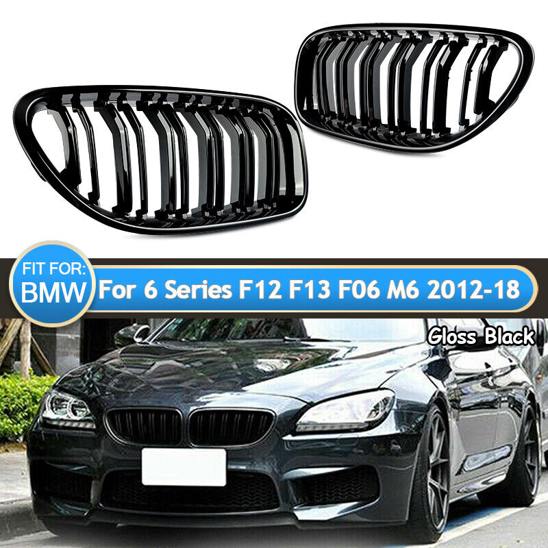 Front Kidney Grille Grill Gloss Black For BMW F12 F13 F06 M6 640i 650i 2012-2018