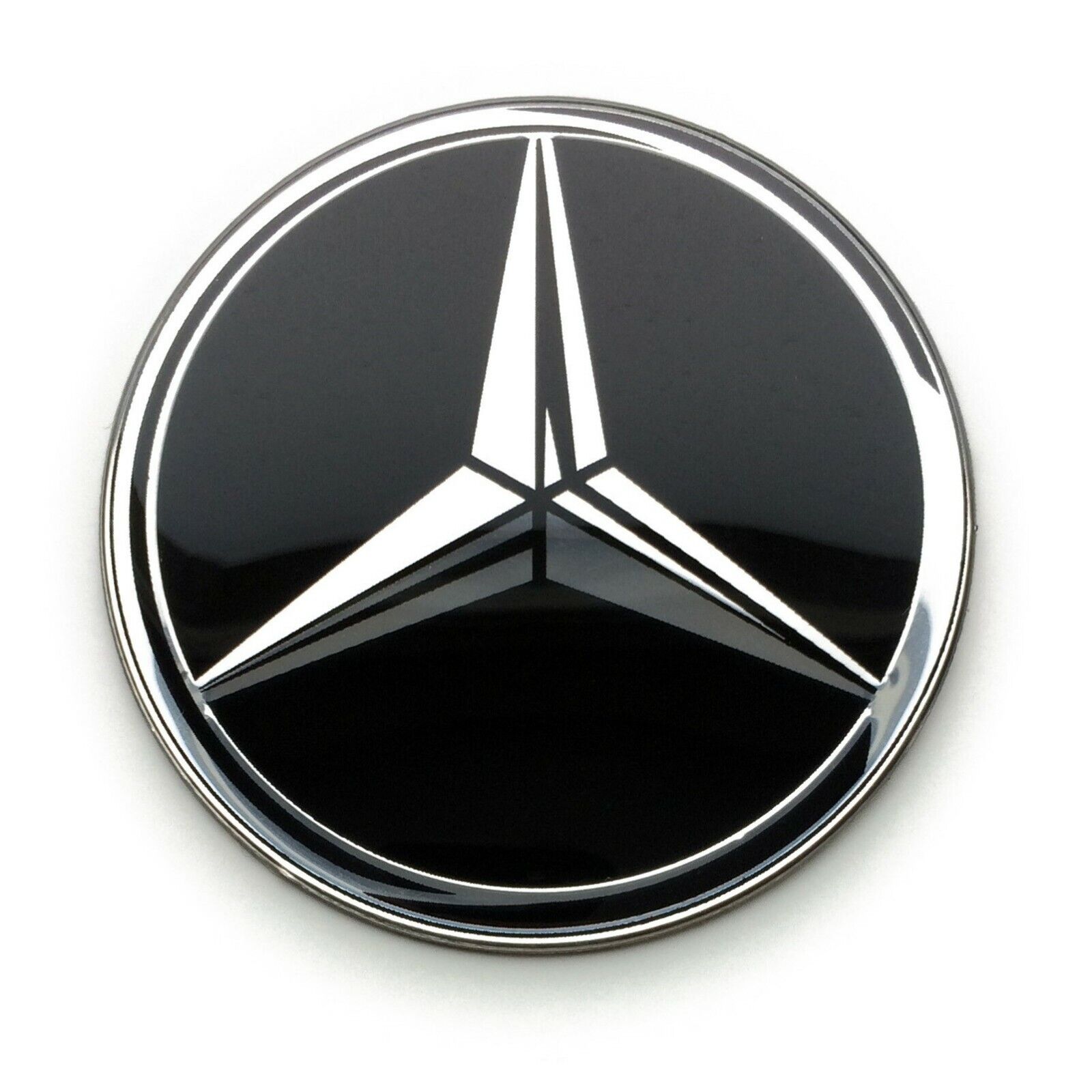 4 METAL wheel center hub cap stickers 50mm ALU emblems for Mercedes Benz rims
