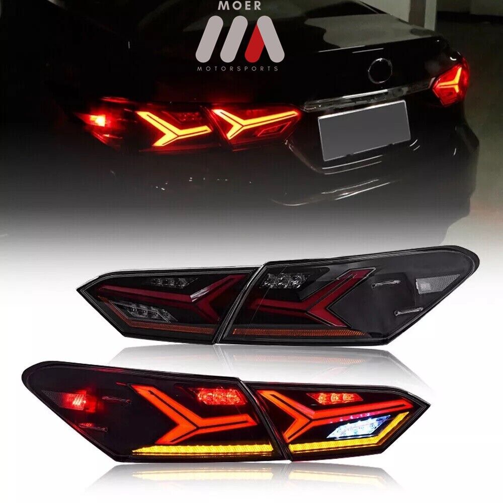 Smoke LED Tail Light Assembly For Toyota Camry 8th Gen 2018-2024 Rear Light Pair