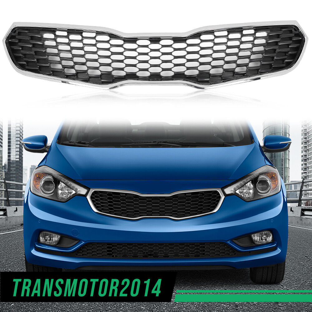 Fit For 14-16 Kia Forte Forte 5 Front Bumper Upper Grill Grille Assembly Chrome