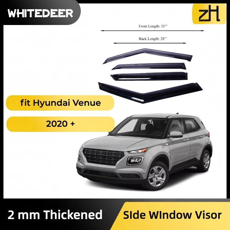 Fits Hyundai Venue 2020+ Side Window Visor Sun Rain Deflector Guard