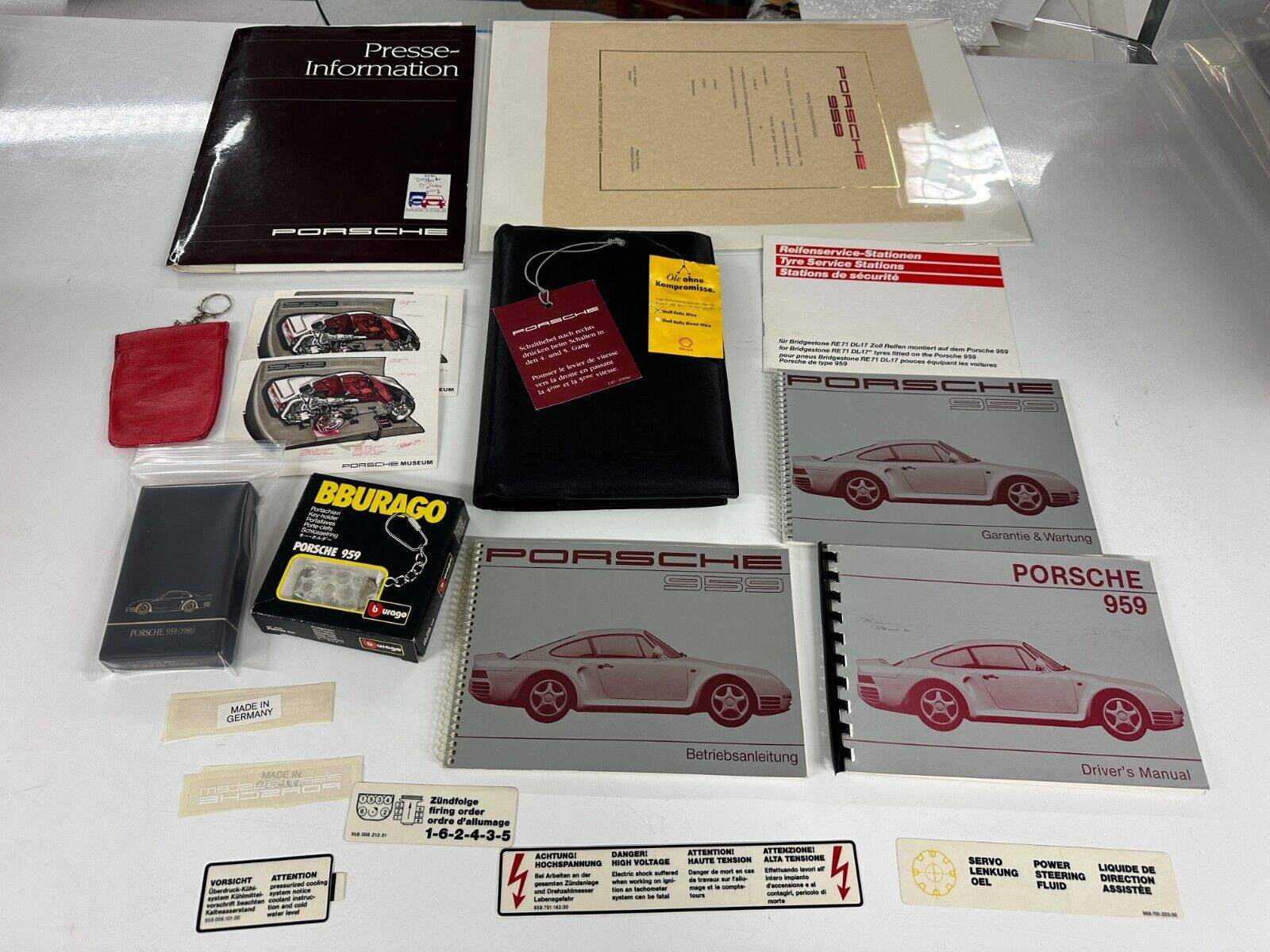 1987 1988 Porsche 959 Owners Drivers Manual Set Original W