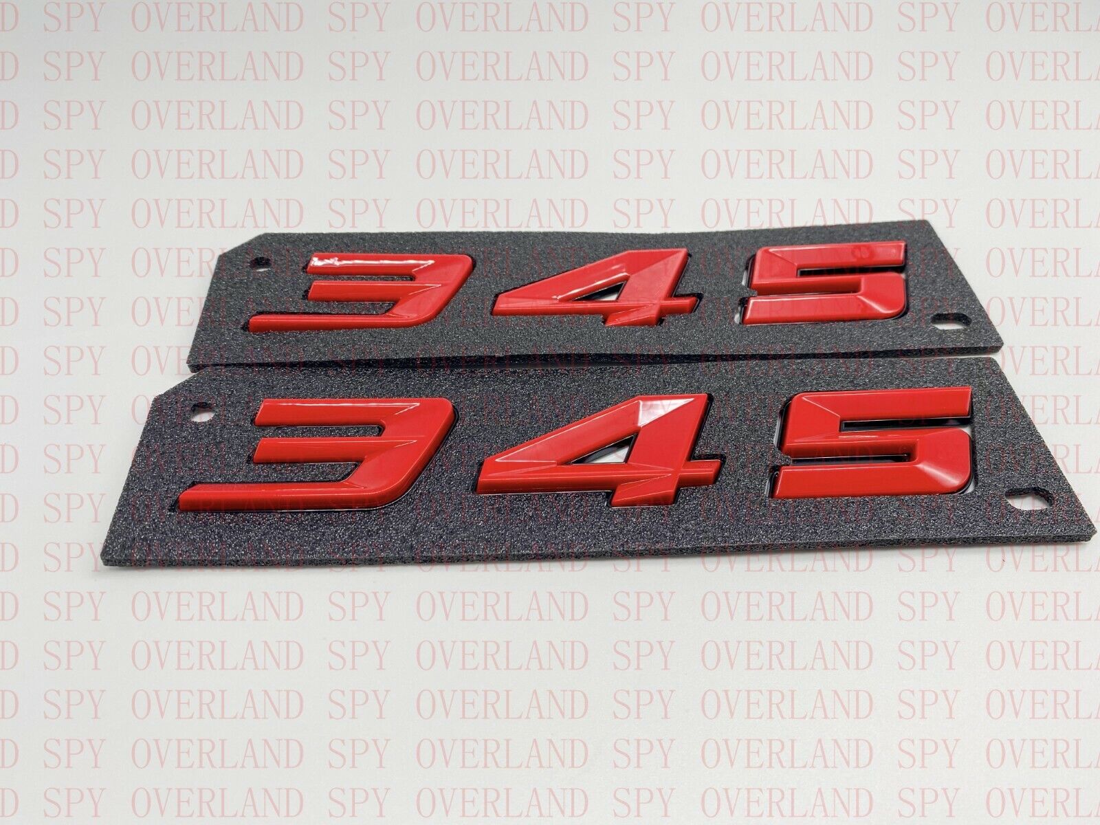 (2pc) Red Black 345 Badge Emblem Chrome Trim for MOPAR HEMI Charger Challenger