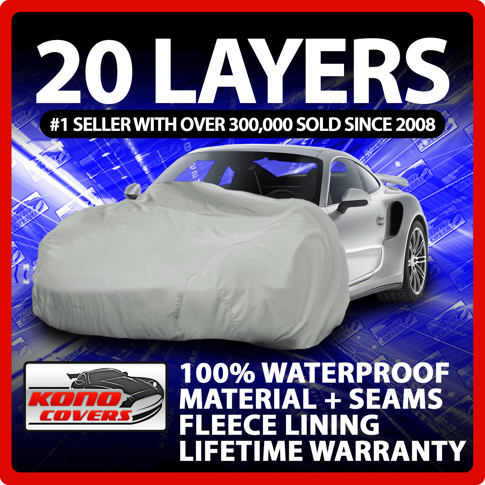 20 Layer Car Cover Fleece Lining Waterproof Soft Breathable Indoor Outdoor 17301