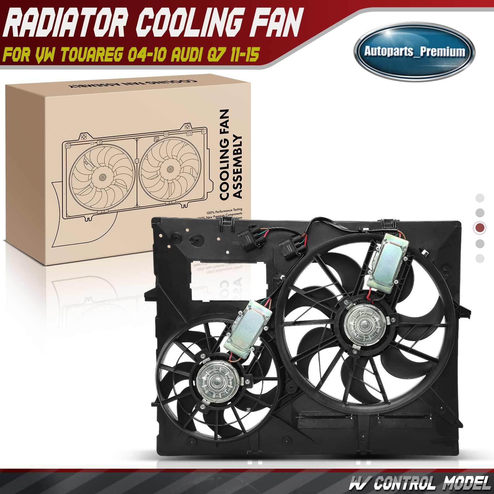 Dual Engine Radiator Cooling Fan w/ Control Model Assembly for VW Touareg 04-10