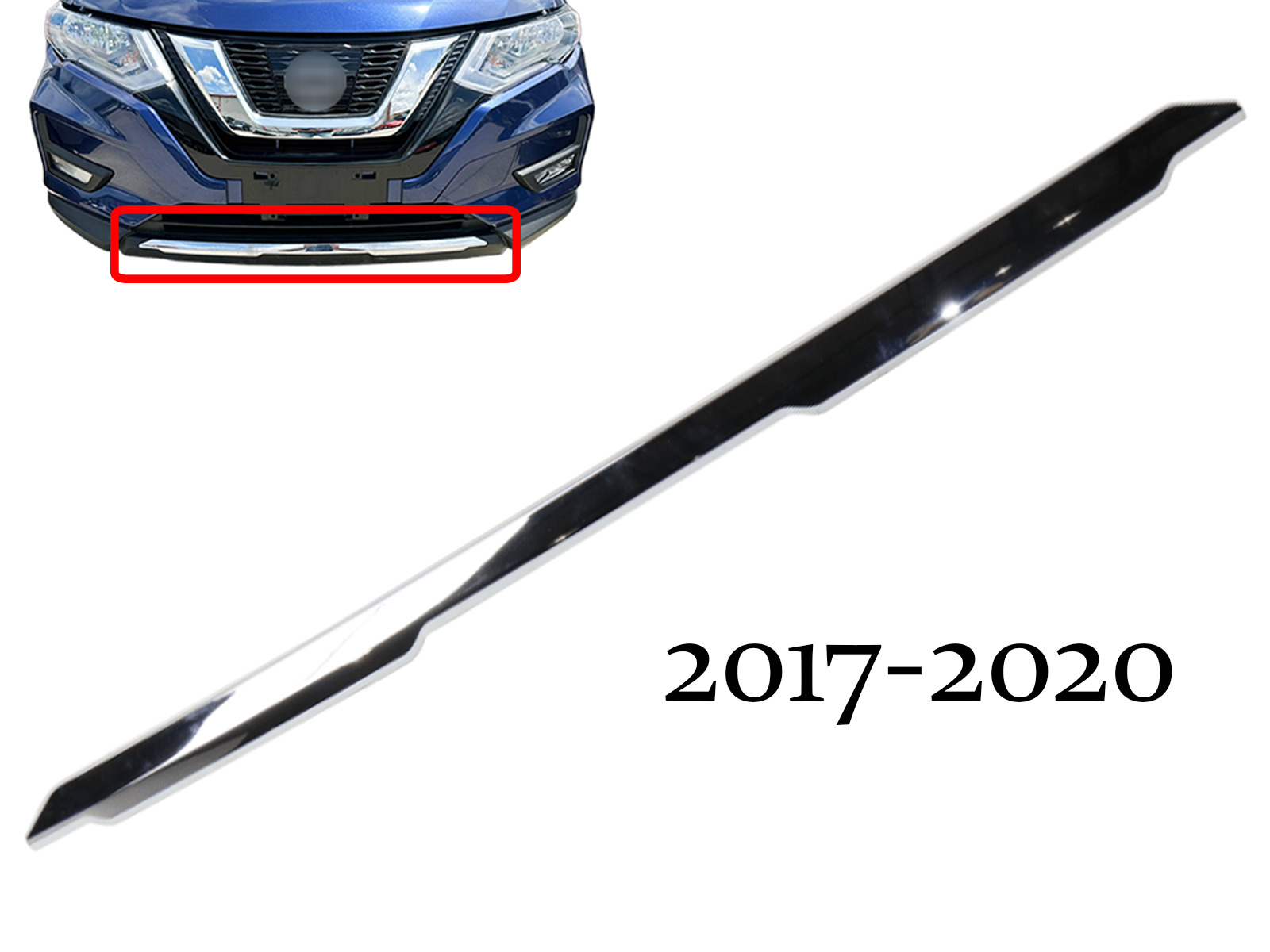New Fits 2017-2020 Nissan Rogue Front Bumper Chrome Trim Molding 62072-6FL0A