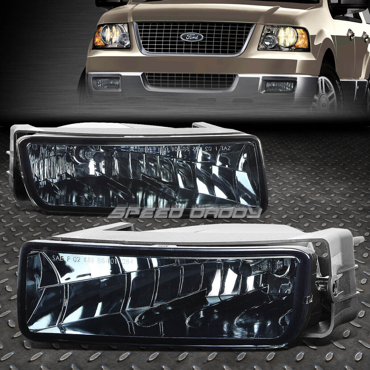 FOR 03-06 FORD EXPEDITION SMOKED LENS BUMPER DRIVING FOG LIGHT REPLACEMENT LAMPS