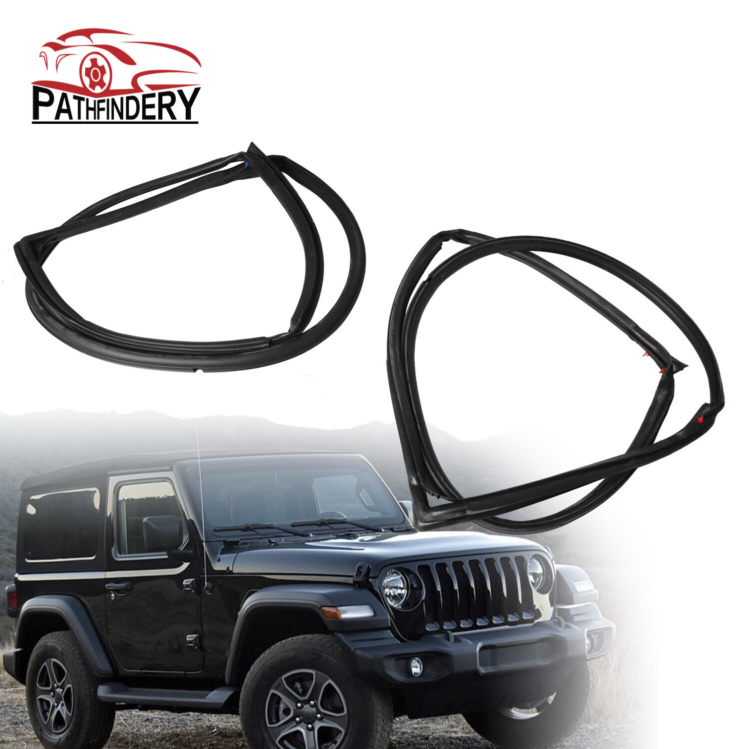Front Door Weatherstrip Seal Kit Front Left & Right For 2007-2018 Jeep Wrangler