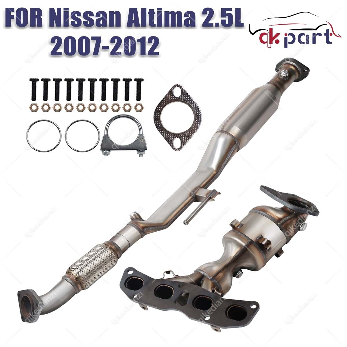 Both Catalytic Converters for 2007-2012 Nissan Altima 2.5L Manifold and Flex