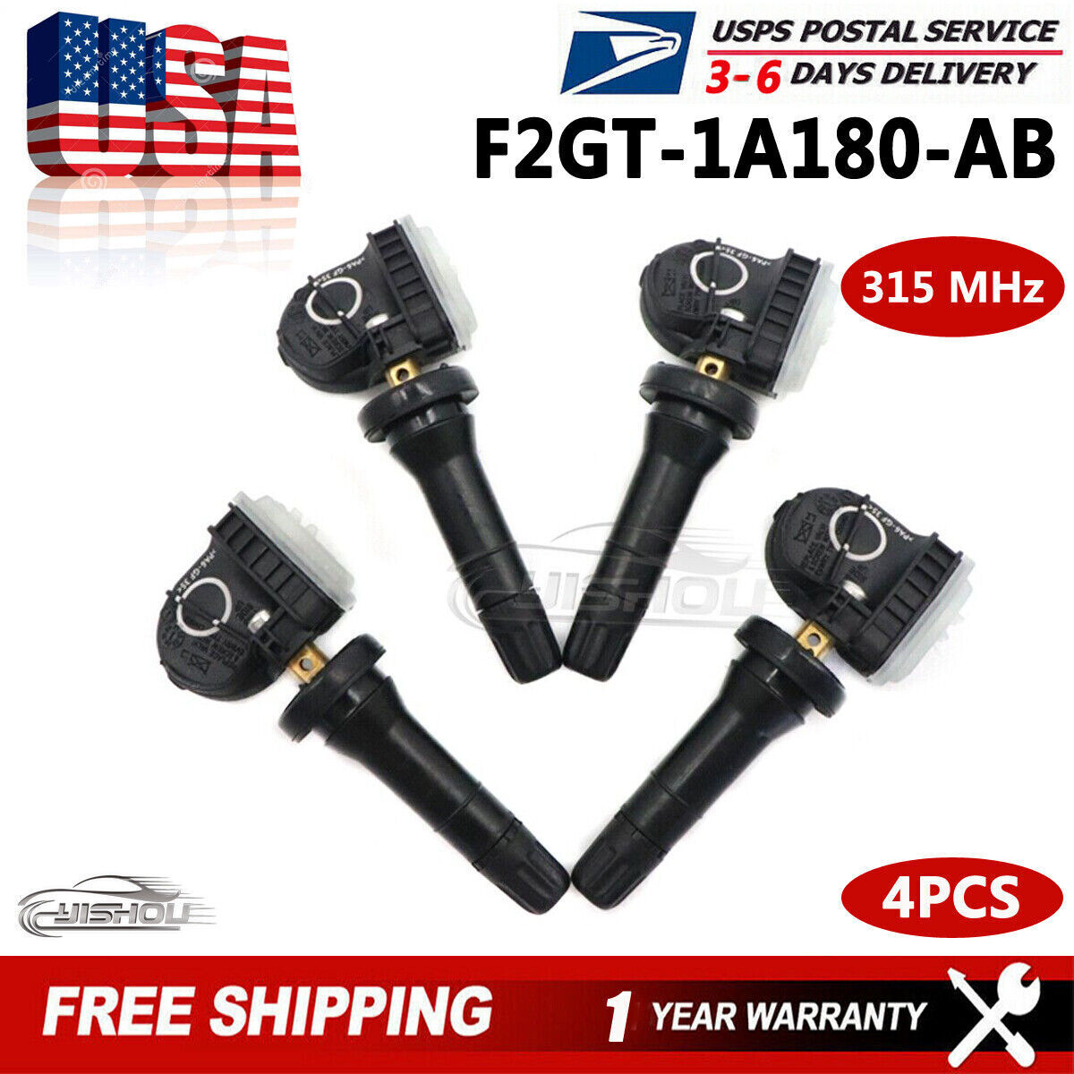 4x F2GZ-1A189-A TPMS Tire Pressure Sensors For 15-20 Ford F-150 Edge Mustang NEW