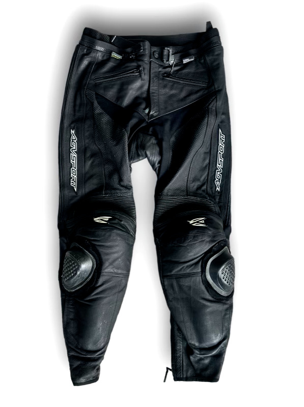 Men\'s AGV SPORT Size 32 Black Leather Motorcycle Pants Brand New