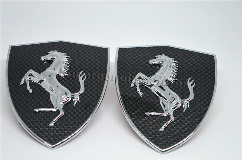 Ferrari 488 458 Italia California Carbon Fiber Fender Shield badge Emblem Kit