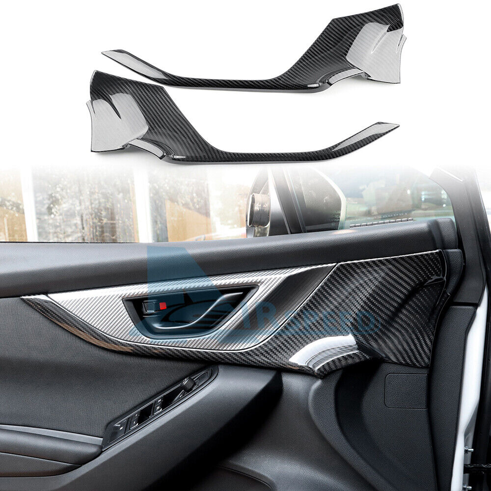 REAL HARD Carbon Fiber Front Door Panel Cover Black For Subaru WRX 2022-2023