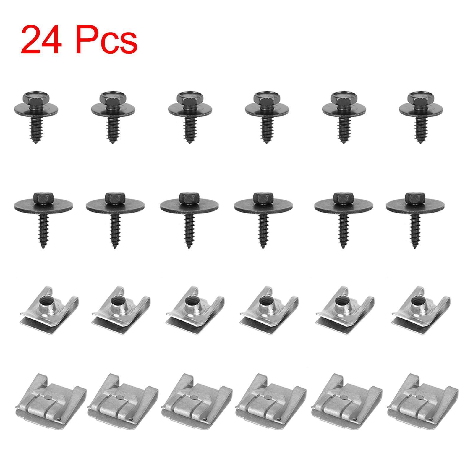 24pcs Engine Undertray Clips Screws Under Cover Rivets for Mercedes-Benz E-Class