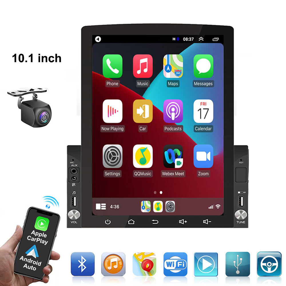 2 Din Car Stereo Radio Android 13 GPS WiFi Vertical Touch Screen Carplay Player
