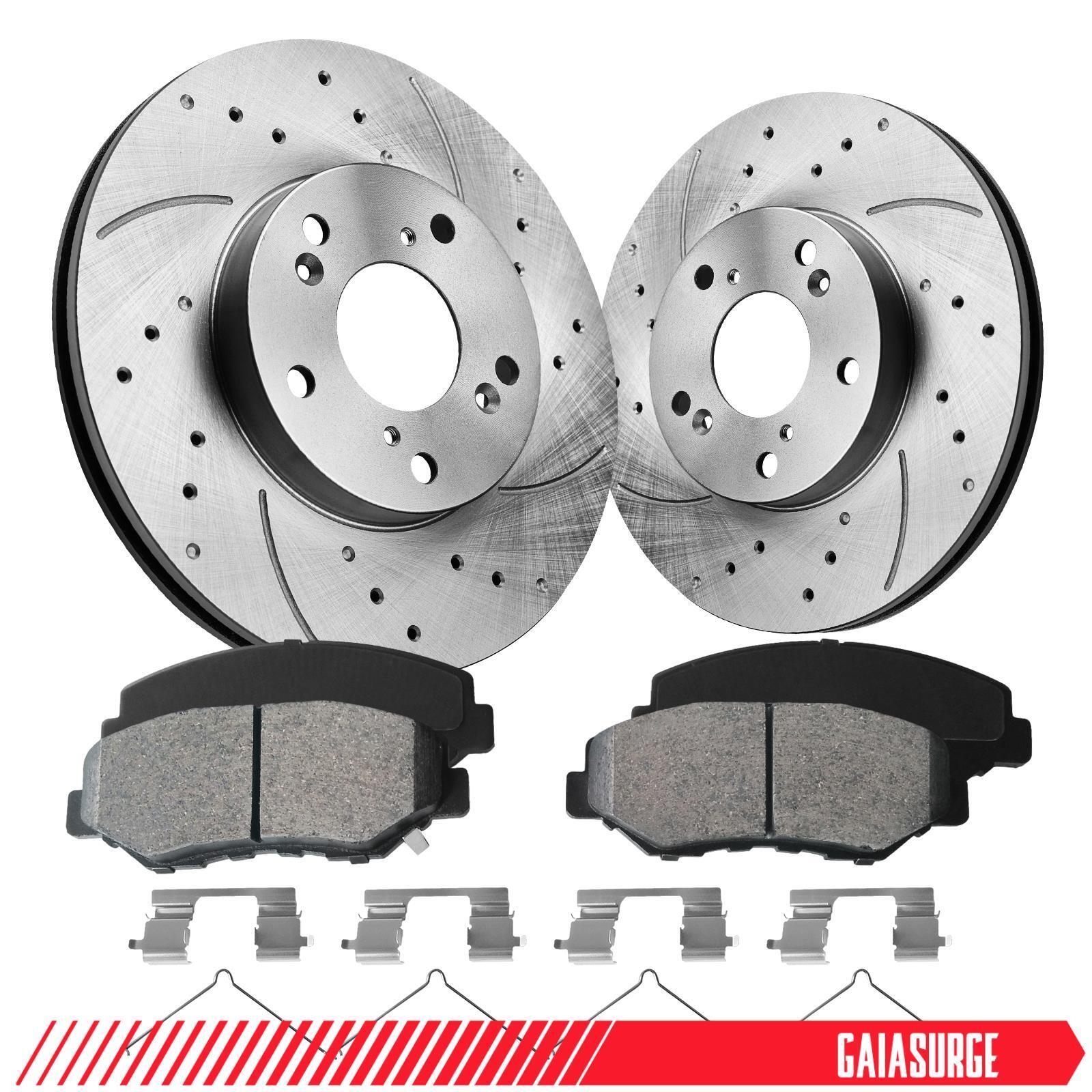 Front Disc Brake Rotors + Ceramic Brake Pads for Honda Accord Element CR-V
