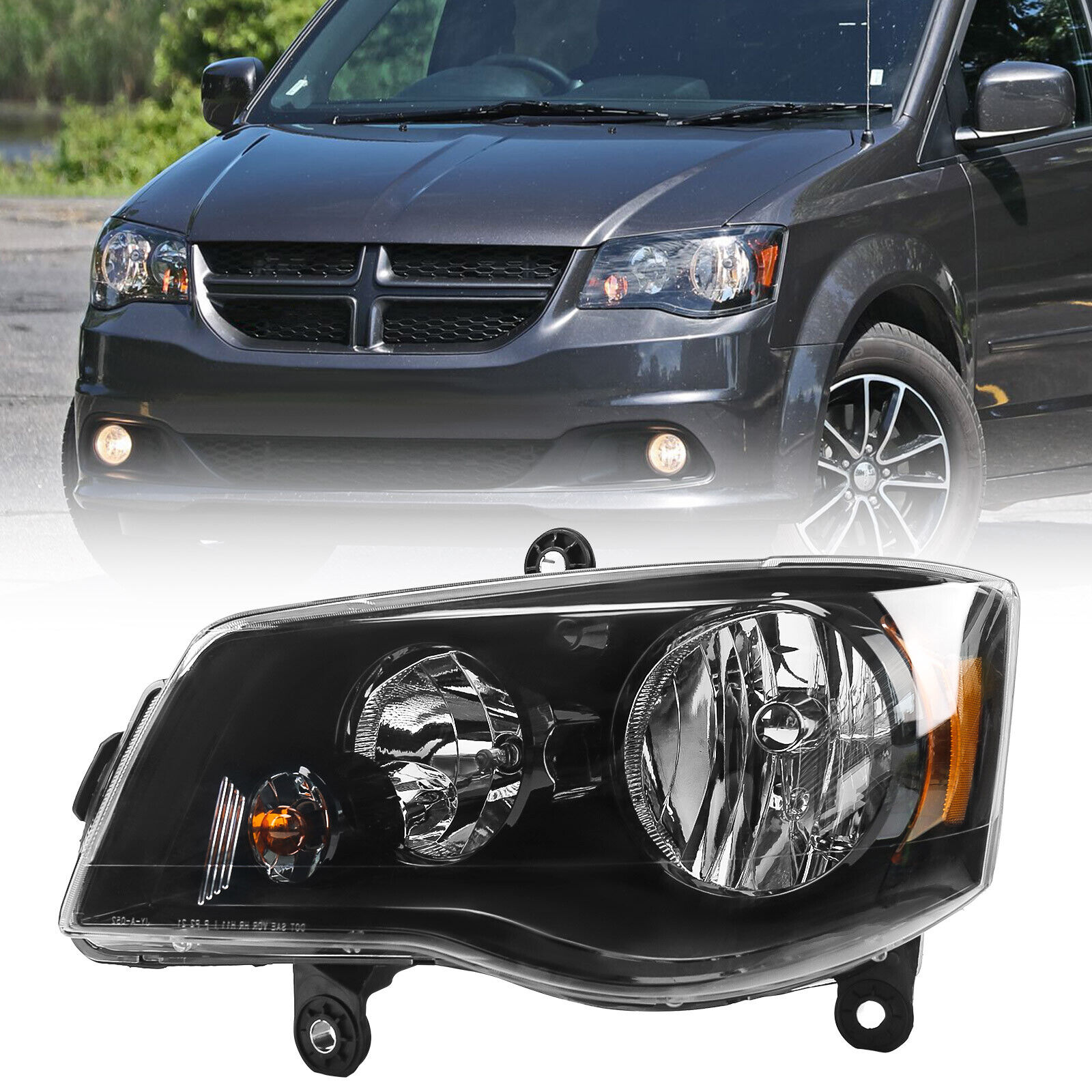 Left Headlight Fit 2008-2016 Chrysler Town & Country 11-20 Dodge Grand Caravan