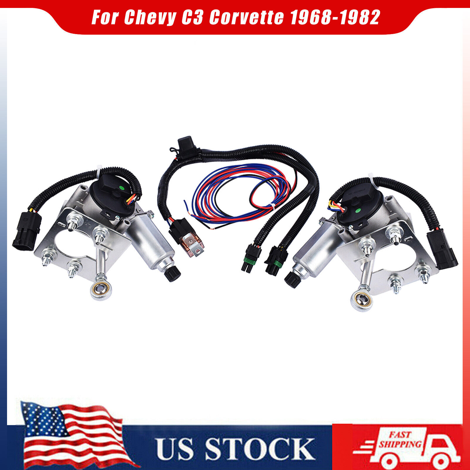 Electric Headlight Motor Conversion Kit Upgrade for Chevy C3 Corvette 1968-1982