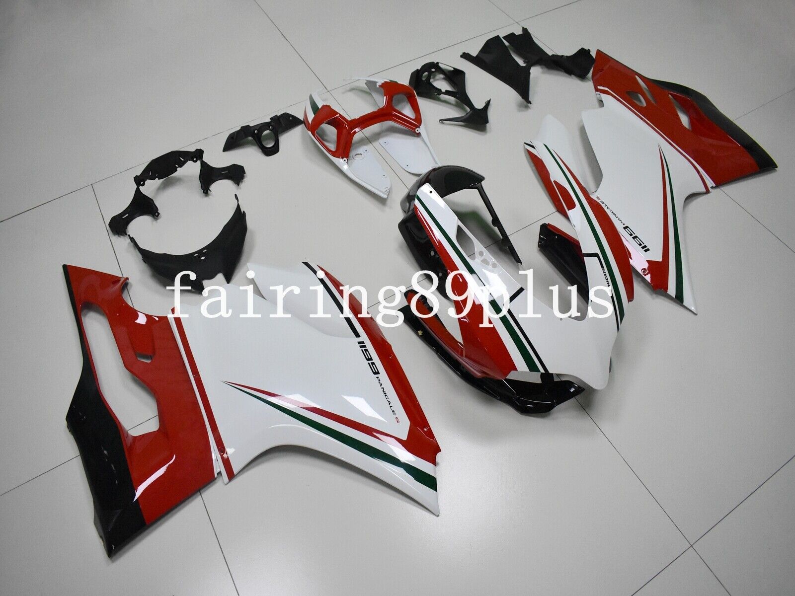 Tricolore White Red ABS Injection Fairing Kit Fit for 2012-2015 1199 Panigales