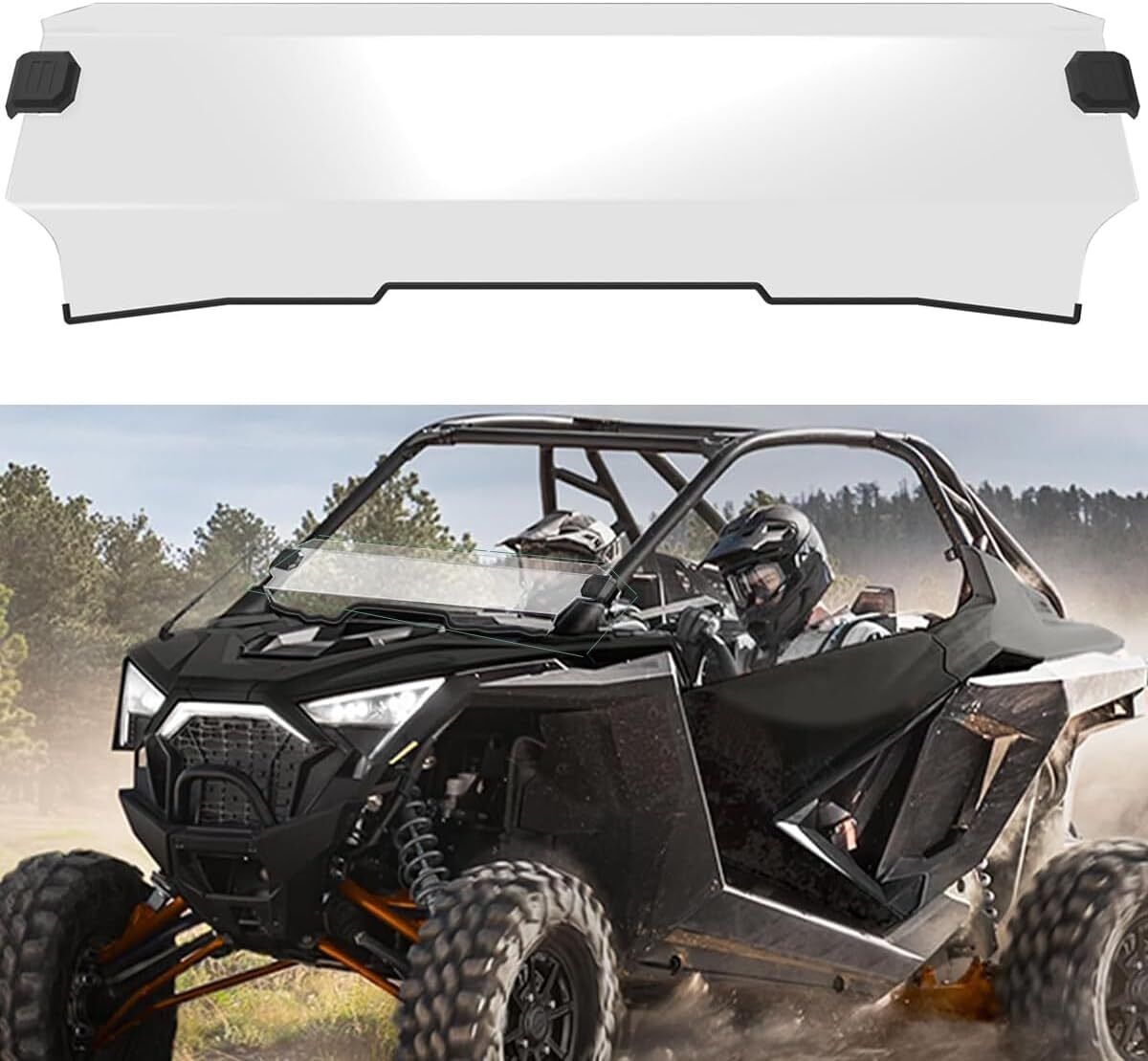 Half Windshield for 2022-2024 Polaris RZR Pro R / Turbo R, 6MM PC Double coated