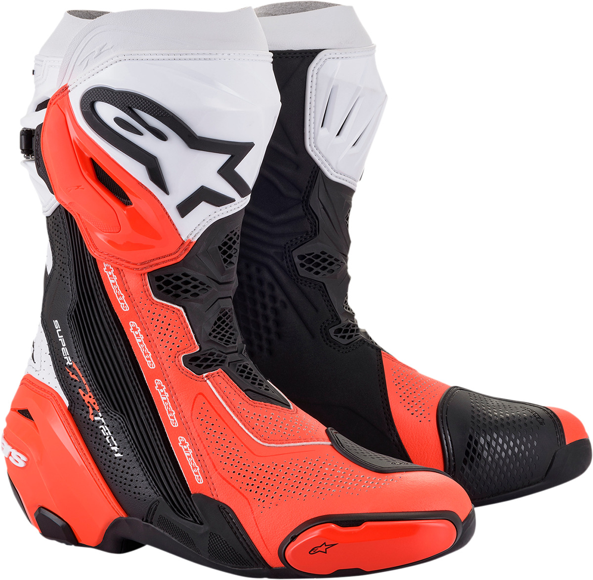 Alpinestars Supertech R Vented Boots US 8 / EU 42 Black/Orange/White