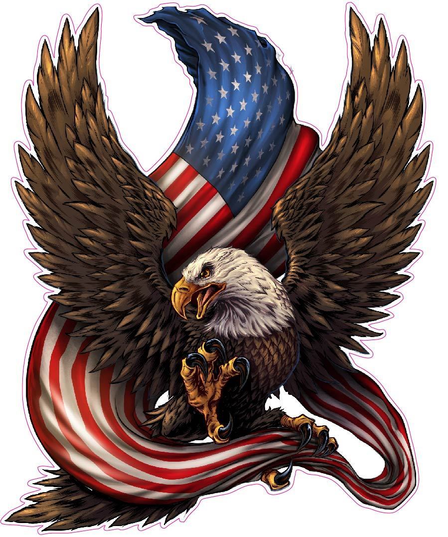 American bald Eagle American flag Decal Large 12\