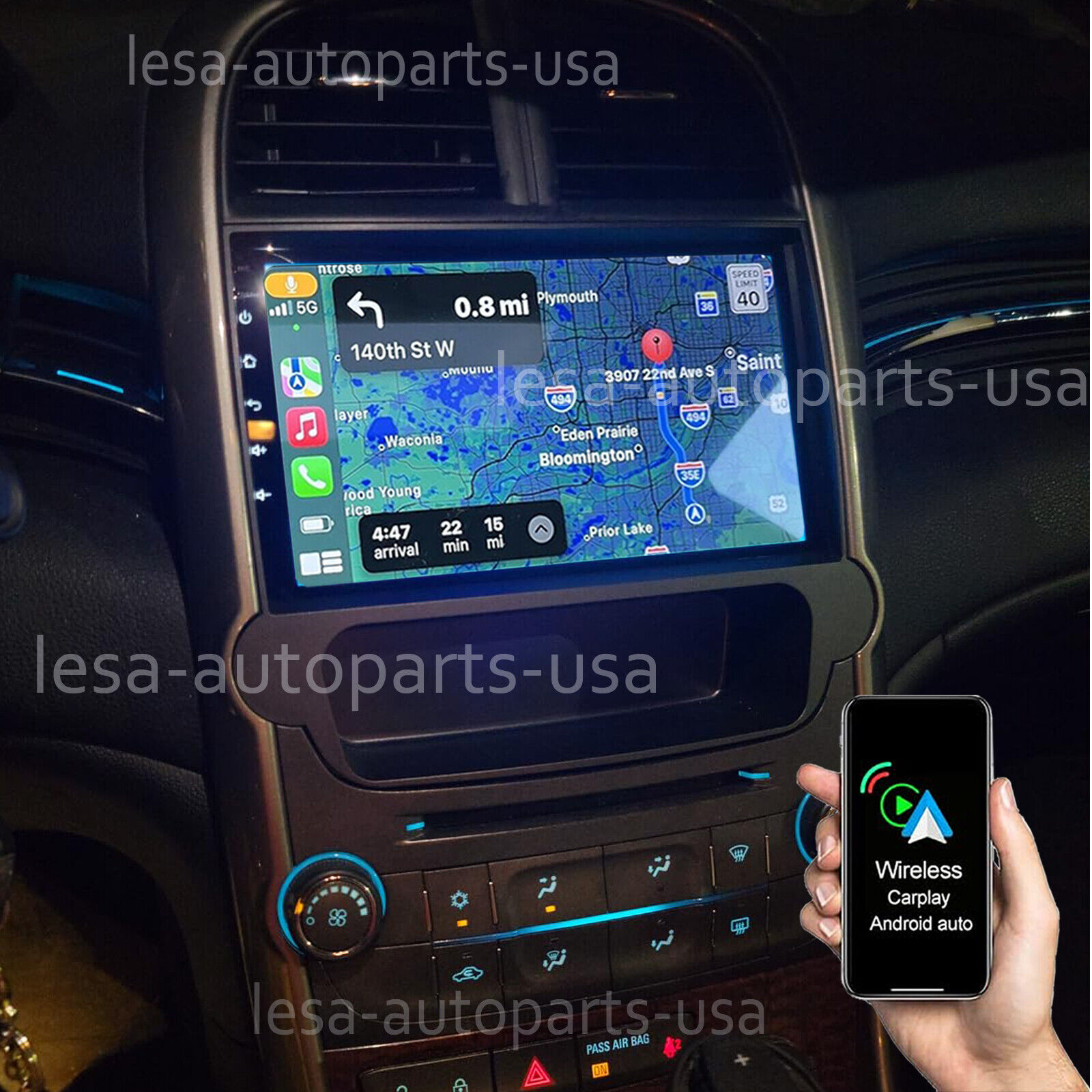 Apple CarPlay For Chevrolet Malibu 2011-2015 Android 13 Car Stereo Radio GPS Nav