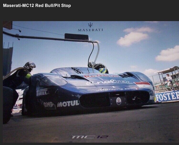 Maserati-MC12 (2) Poster Set Red Bull /Racing/ Pit Stop /Rare Factory Car Poster