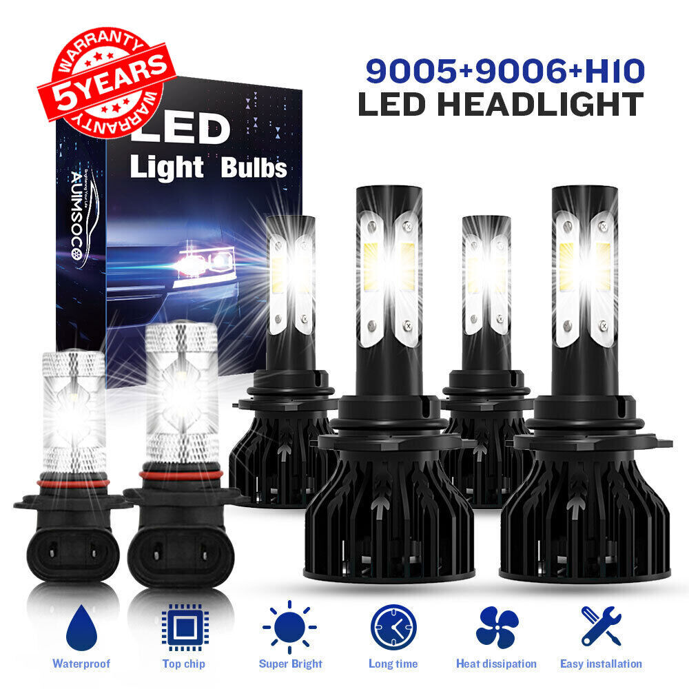 For Chevrolet	Silverado 3500 2003-2006 LED Headlight Hi/Lo Beam Fog Light Bulbs