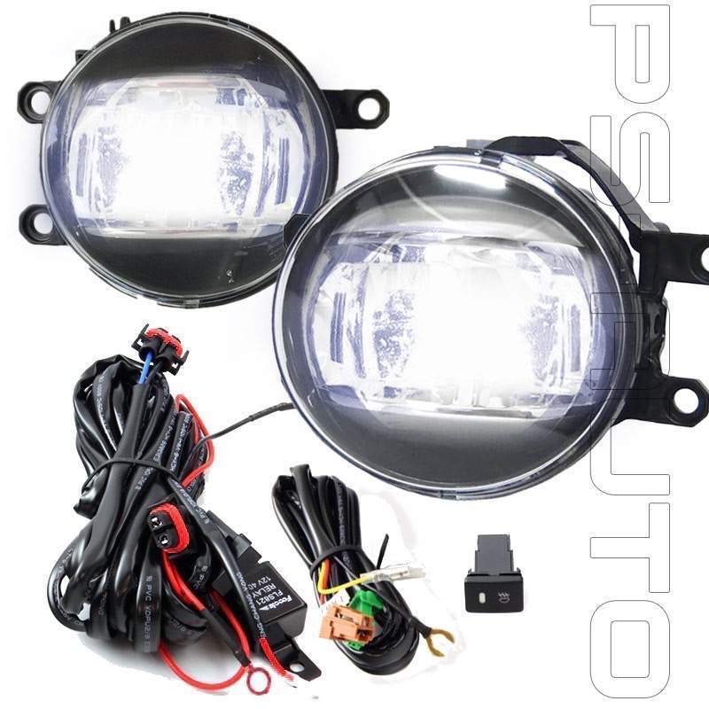 Fit 2010-2012 Toyota Prius 6000k Built-in LED Fog Light Kit W/Wiring Replacement