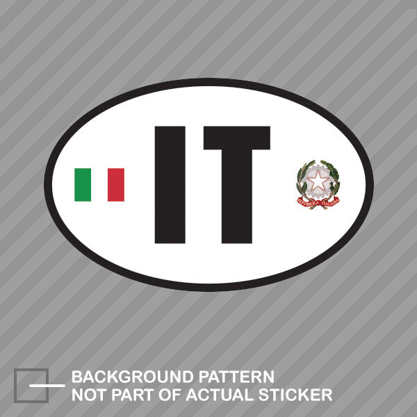 Italy Oval Sticker Decal Vinyl Italian Country Code euro IT v6