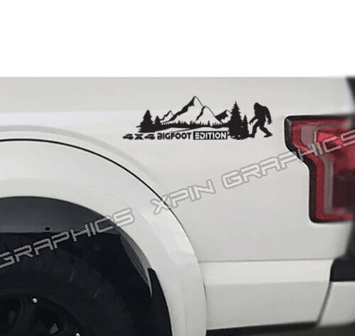 2x 4x4 Bigfoot Edition Sticker Decal Truck Bed Side Style #B Universal 