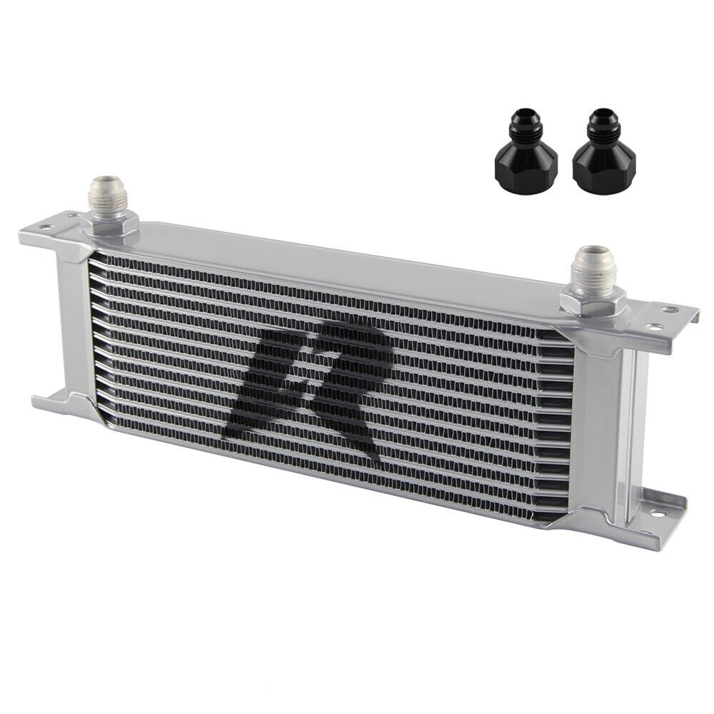 13 Row Stacked Plate Engine Transmission Oil Cooler w/ 8AN to 6AN Adapter