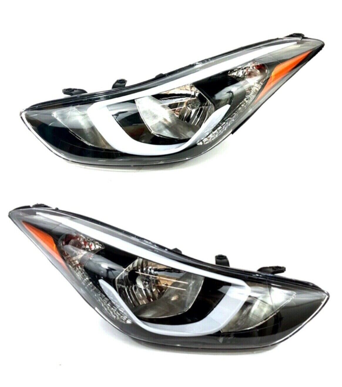 For 14 16 Hyundai Elantra Black Headlights Lamps Assembly Light Set Factory 