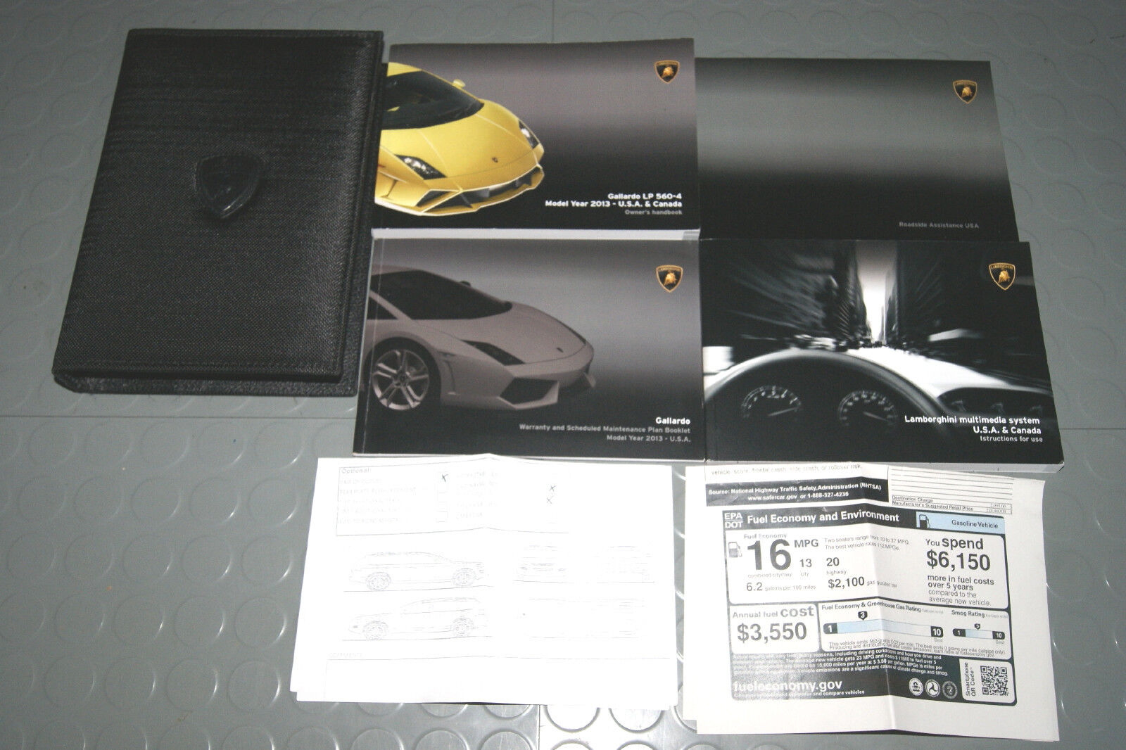 2013 Lamborghini Gallardo LP560-4 LP 560-4 Owners Manual - SET (USA & Canada) 
