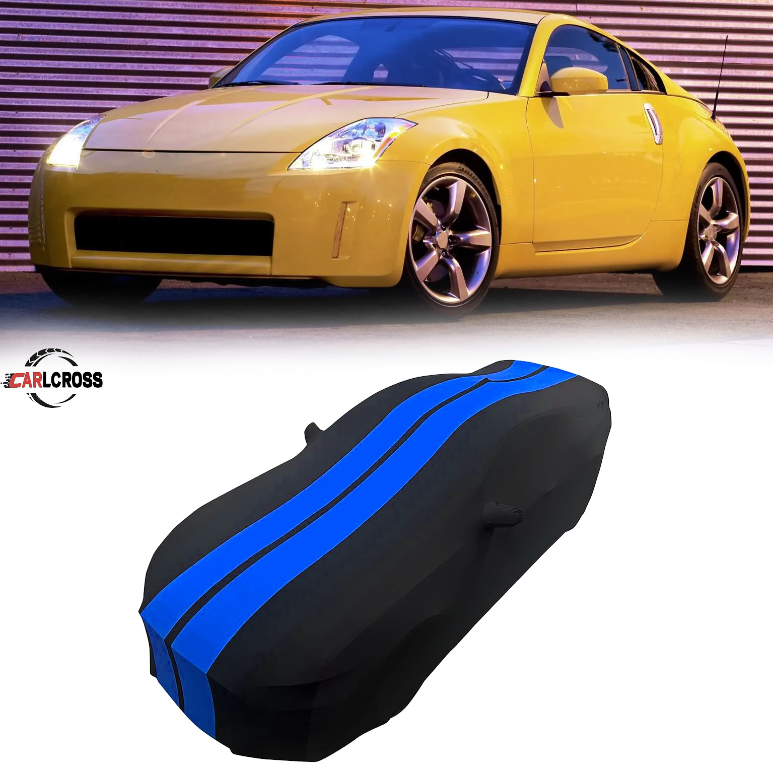For NISSAN  350Z Indoor Car Cover Satin Stretch  Blue/Black dustproof A+