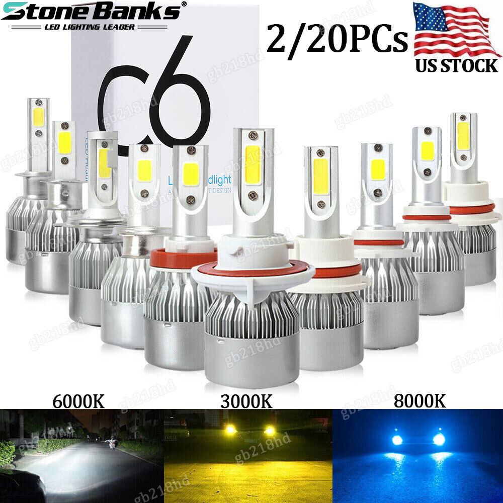 H1/H3/H4/H7/9005/9006/H11/H13/9007/5202 LED Headlight Fog Light Kit Hi/Low Beam