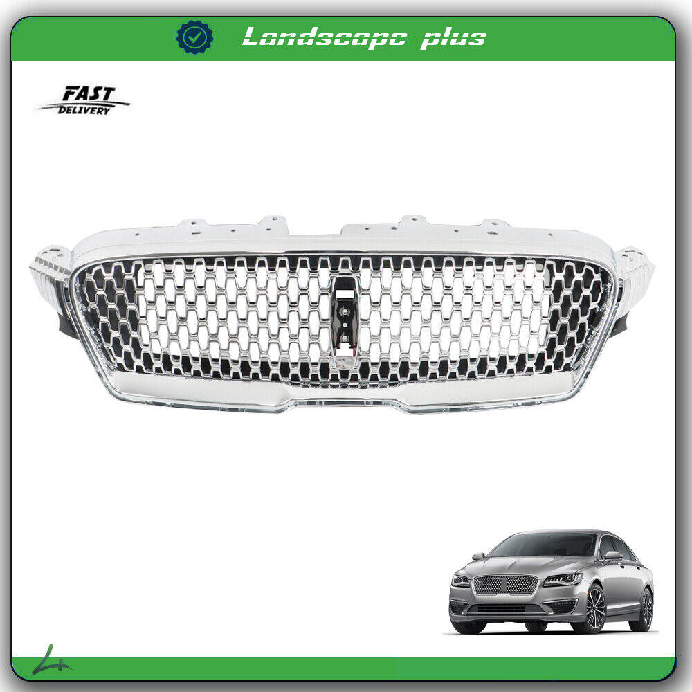 Front Bumper Upper Grille Nickelplated For 2017-2019 Lincoln MKZ HP5Z-8200-AA