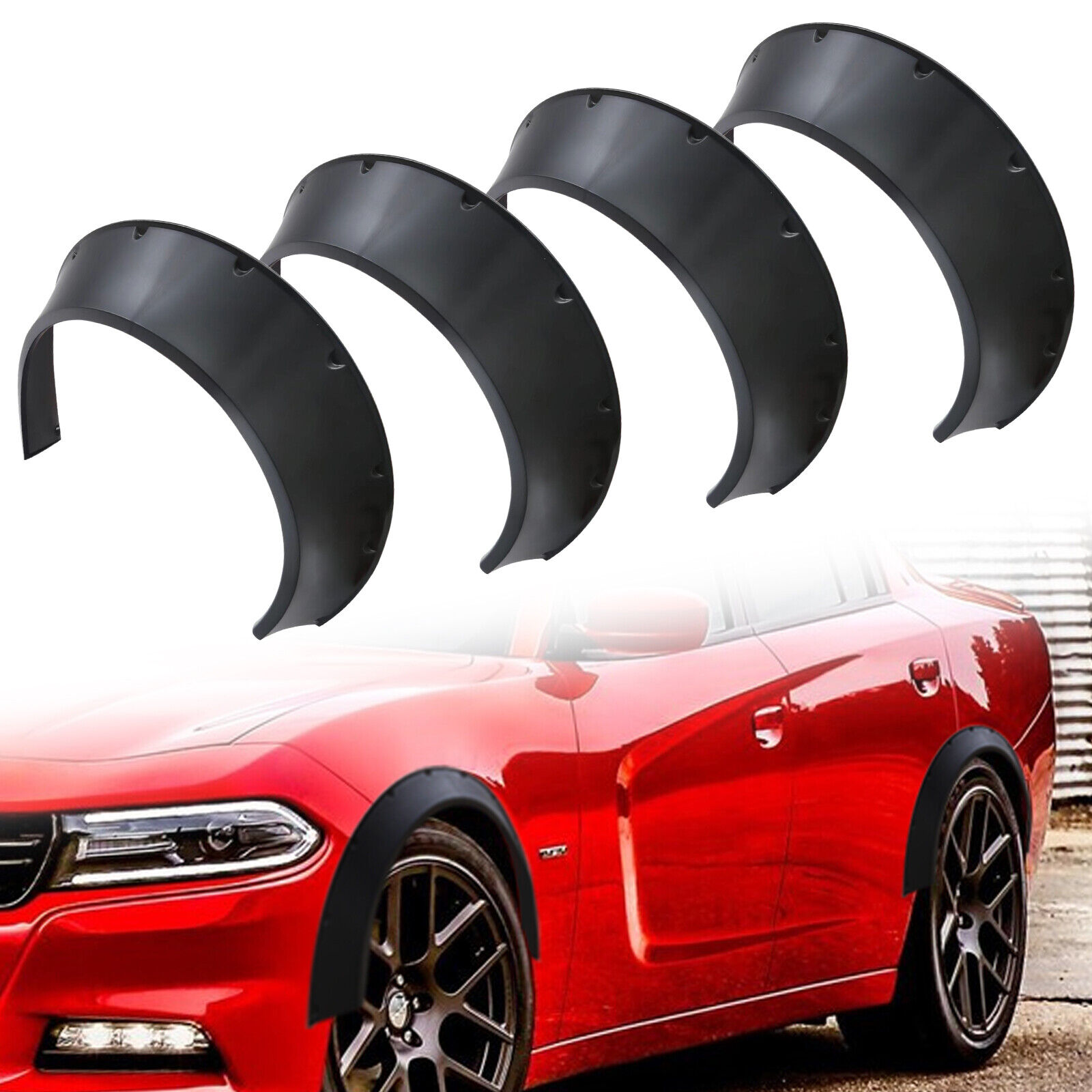 3.15\'\' Extra Wide Universal Car Fender Flares Flexible Body Kit Wheel Arches