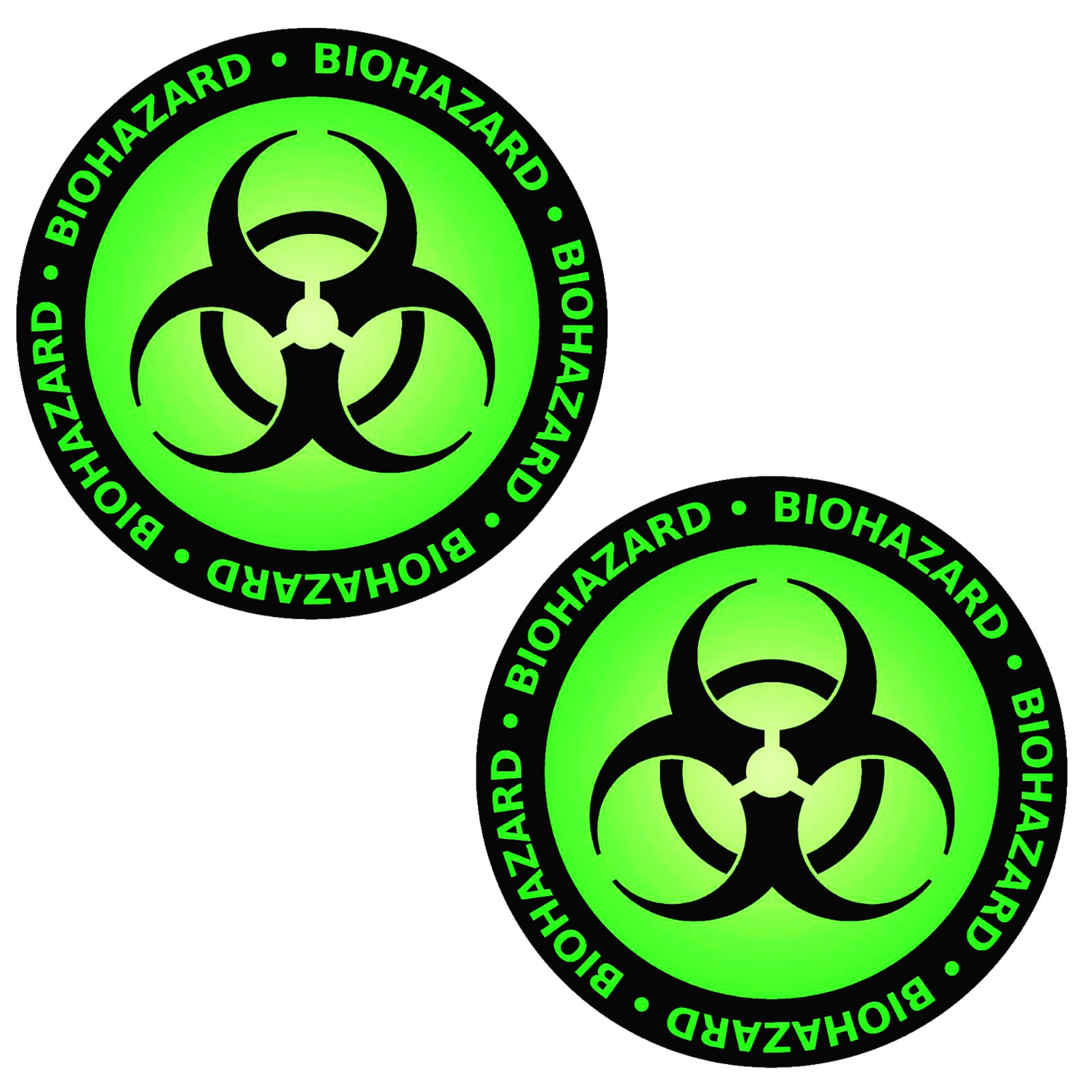 2x Biohazard Radioactive Waste Symbol Stickers Laptop Skin Bumper Decals
